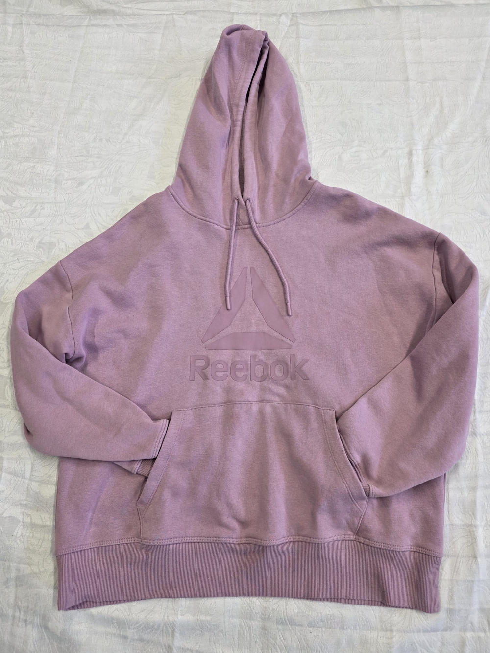 Reebok Embossed Logo Pullover Hoodie - Dusty Rose/Mauve